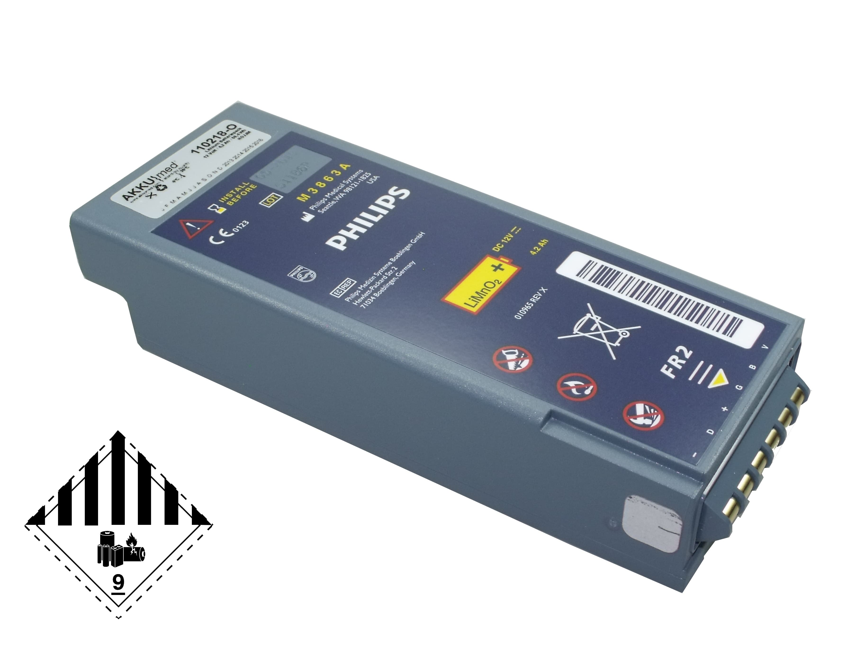 Batterie au lithium originale M3863A Laerdal Heartstart Forerunner 2