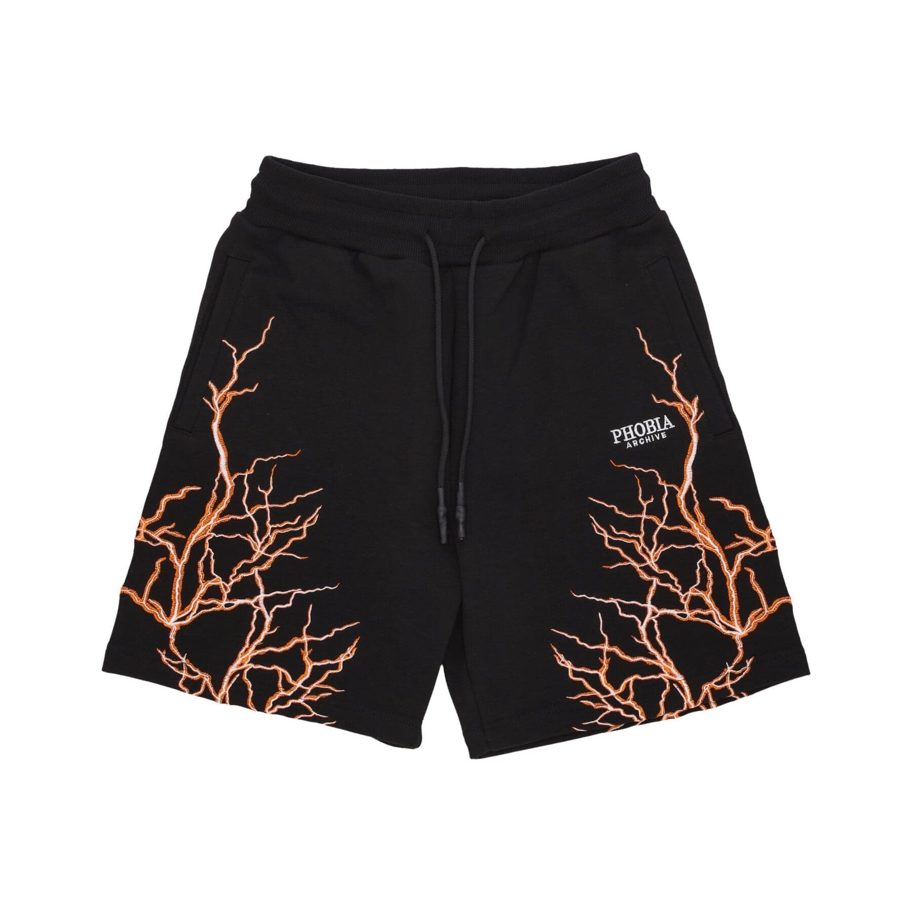Pantalon de survetement court pour hommes, short Lightning noir/orange