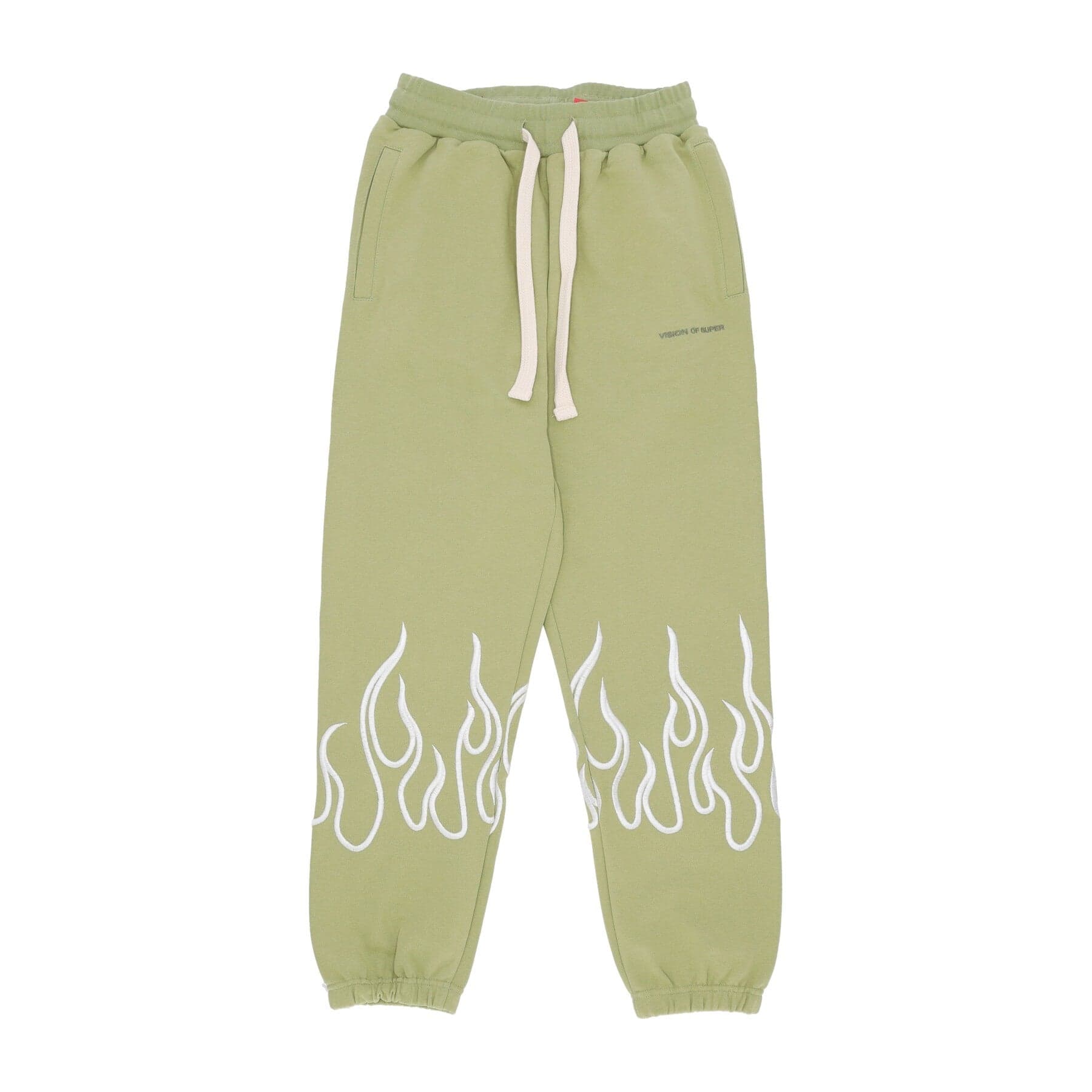 Pantalon De Survetement Leger Pour Homme Pantalon Flamme Brode Vert