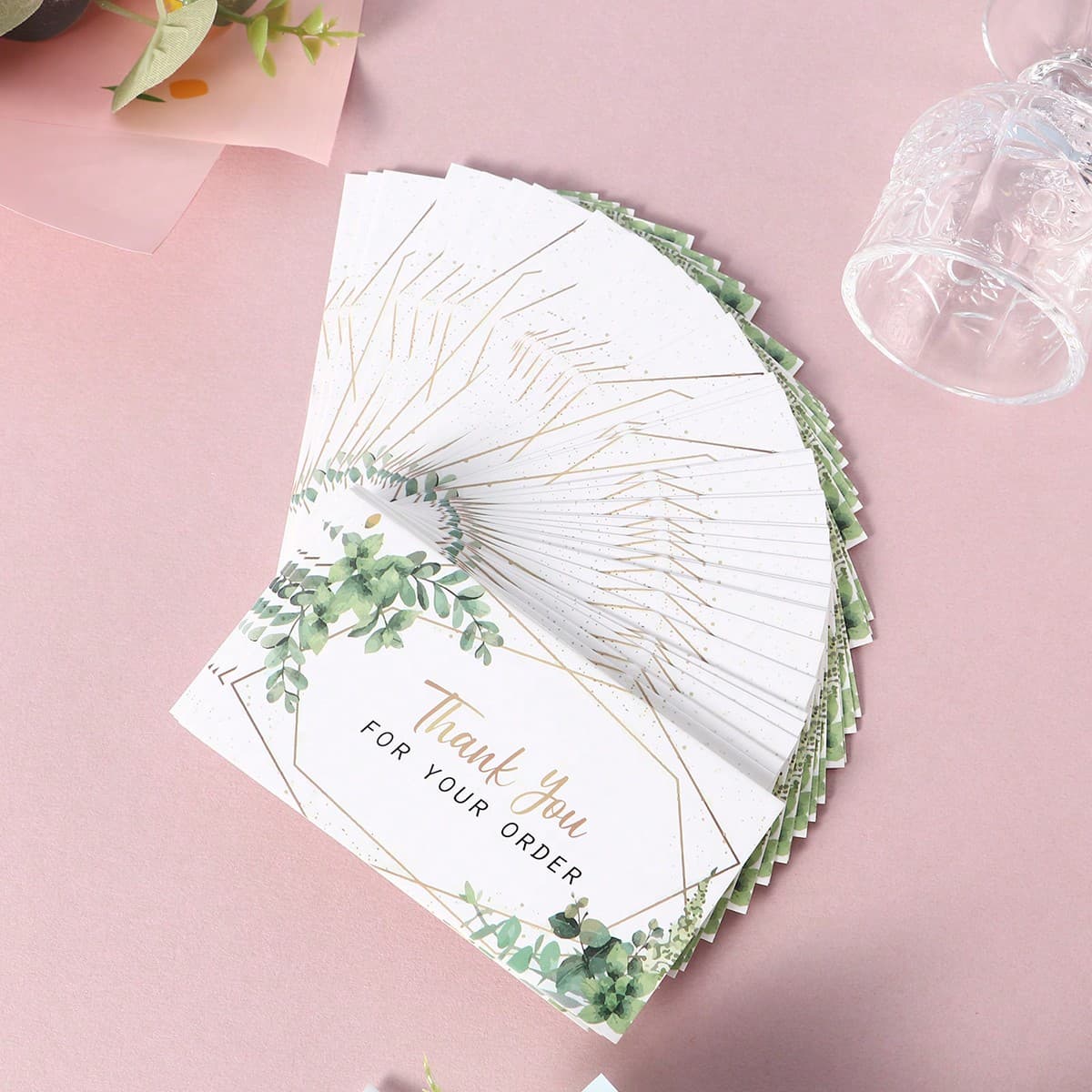 50 Pièces Cartes De Remerciements, Cartes De Salutations, Cartes De Messages Pour Cadeaux, Invitations De Mariage